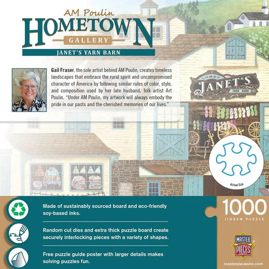1000 Piece Jigsaw Puzzle - Hometown Gallery- Janet's Yarn Barn | MasterPieces