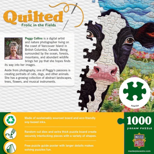 1000 Piece Jigsaw Puzzle - Quilted- Frolic in the Fields | MasterPieces