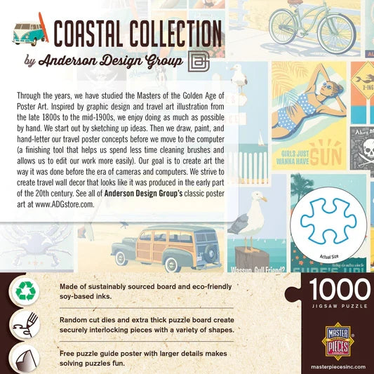 1000 Piece Jigsaw Puzzle - Vintage Posters- Coastal Collection | MasterPieces