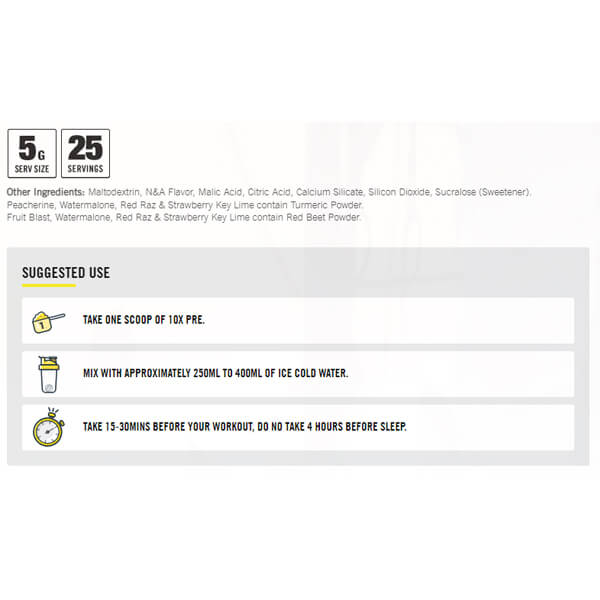 10X Athletic Pre Workout 25 Servings