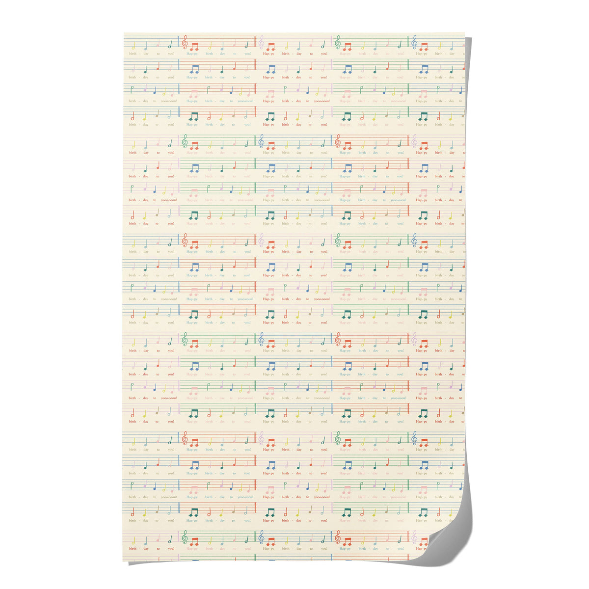 Birthday Song birthday wrapping paper- Roll of 3 sheets