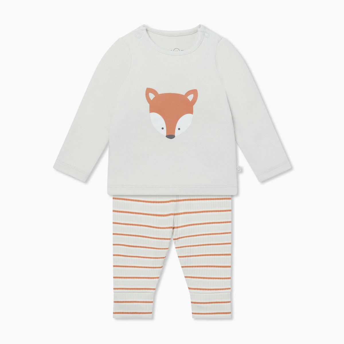 Fox T-Shirt & Striped Ribbed Leggings Outfit