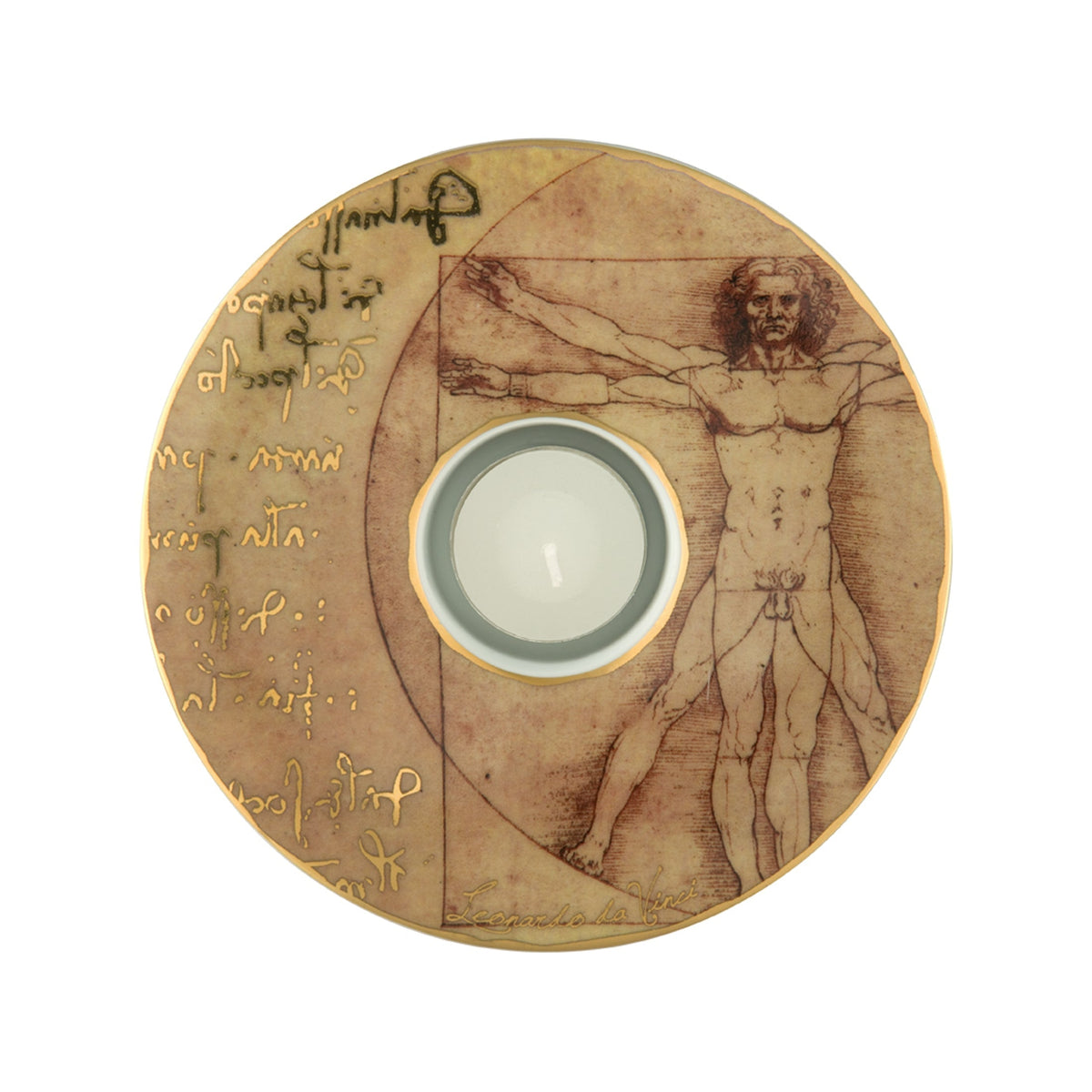 Goebel Vitruvian Man Tealight Holder In Tin