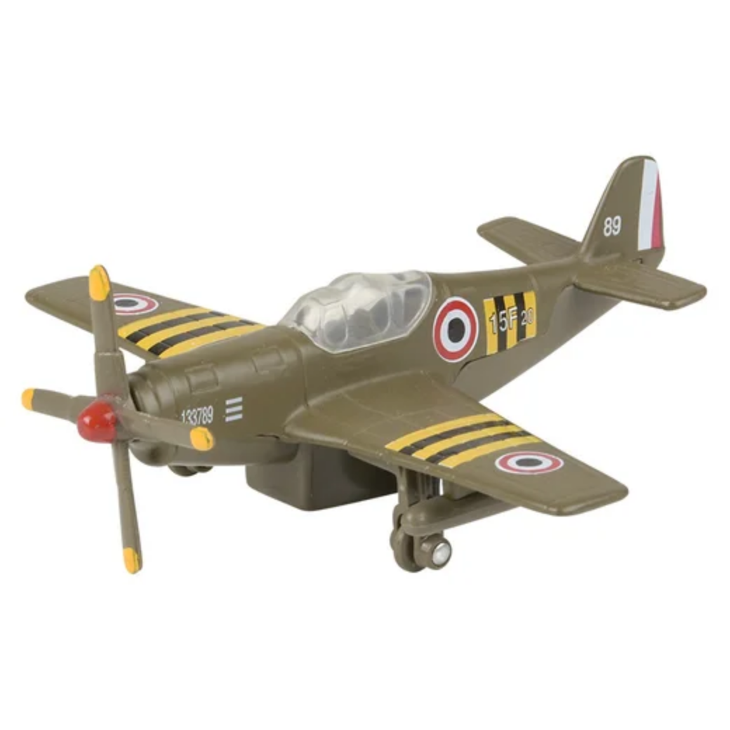 5" Die-Cast Pull Back Vintage Plane