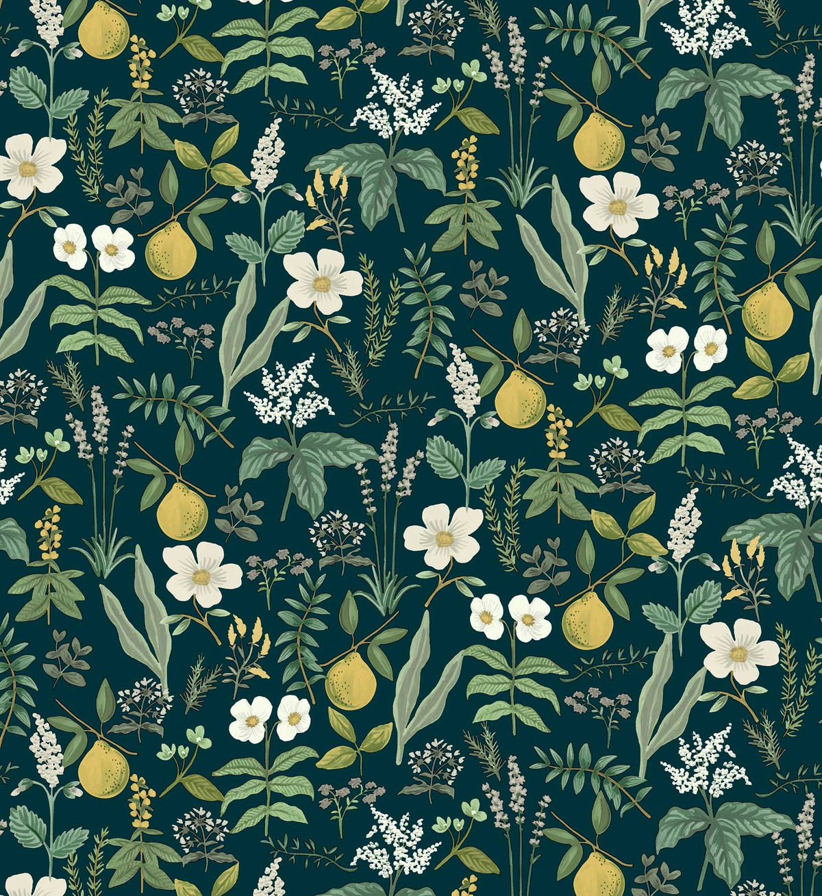 Herb Garden Peel & Stick Wallpaper Sample - Navy