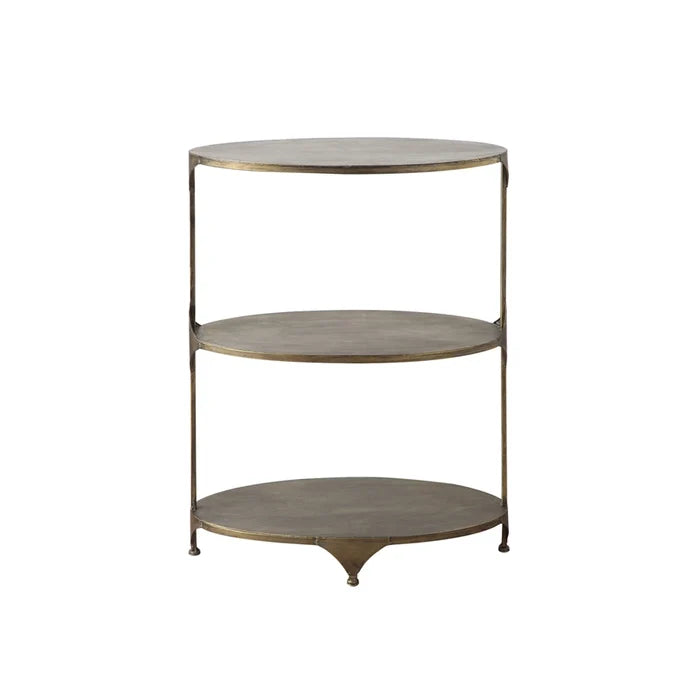 Antique Finish Metal 3 Tier Shelf