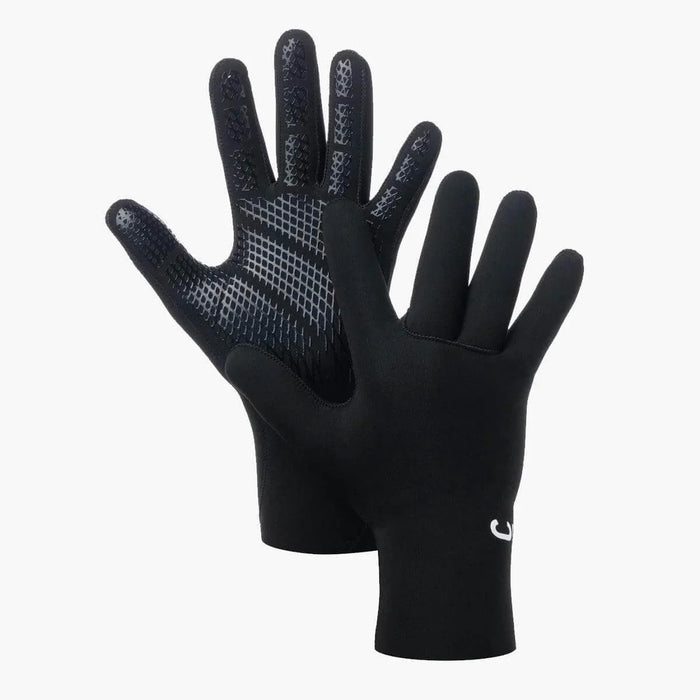 Black wetsuit gloves with grip texture, ideal for watersports in Whitstable, Kent