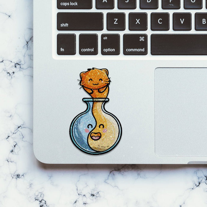 Cat Potion Glitter Sticker - Glitter Stickers | STICK IT UP