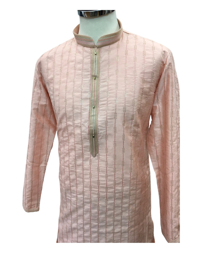 Coral / Pink - Mens Kurta Set - UK Stock - 24h Dispatch - MOHRA VC 0223