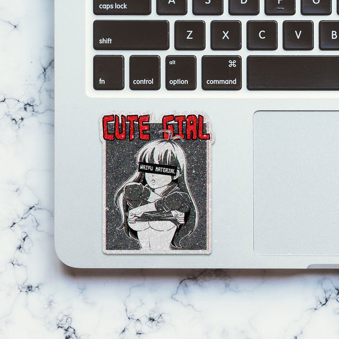 Cute Girl 0.4 Glitter Sticker - Glitter Stickers | STICK IT UP