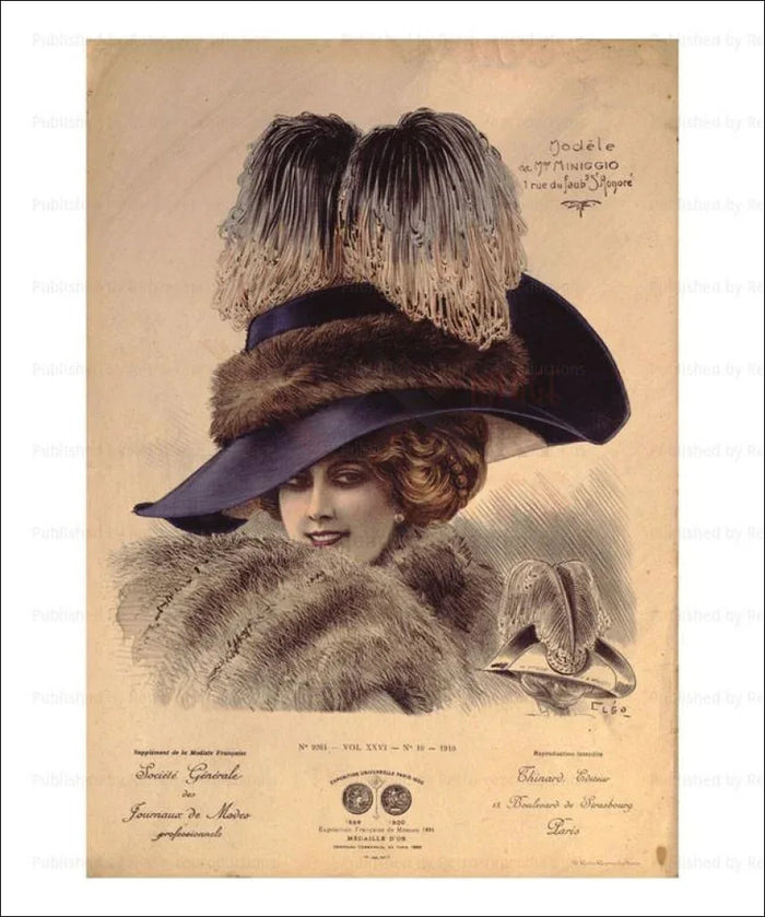 Exhibition Universelle, Hats, Paris 1900 - VINTAGEARTREPRINTS.COM