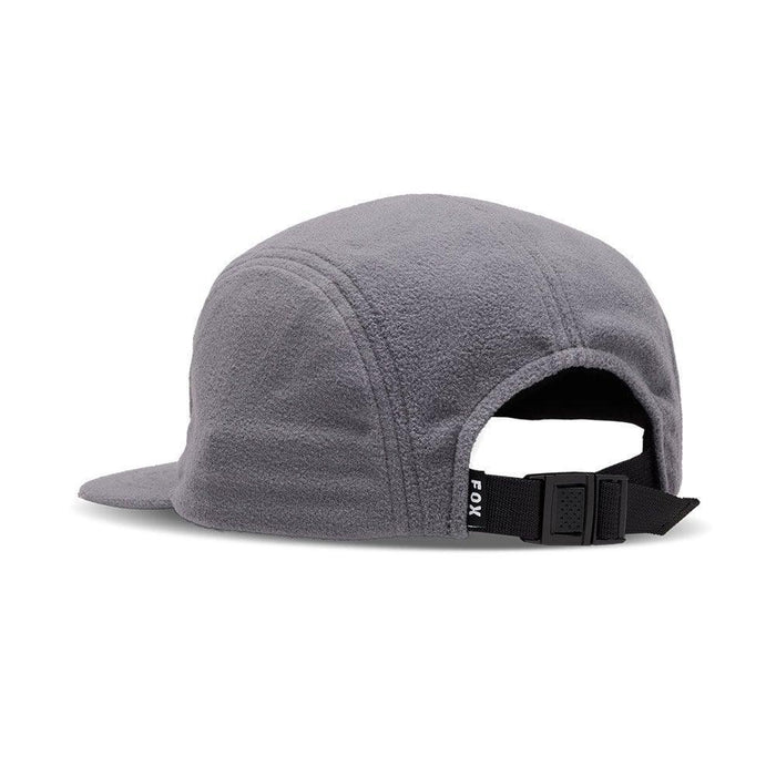 FOX Polar Fleece 5 Panel Hat Pewter, grey fleece cap with adjustable strap back
