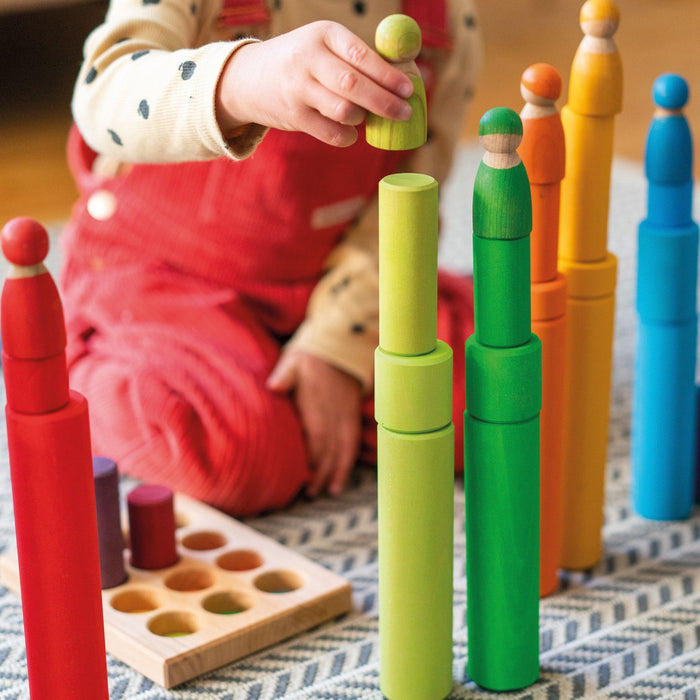 Grimm's Wooden Building Rollers Rainbow- Large