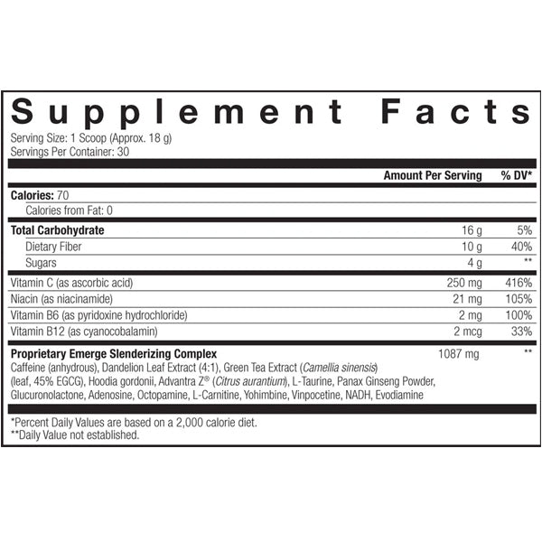 Max Muscle emerge Slenderizing Drink Mix 30 Servings