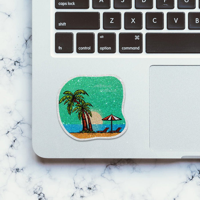 Palm Tree Glitter Sticker - Glitter Stickers | STICK IT UP