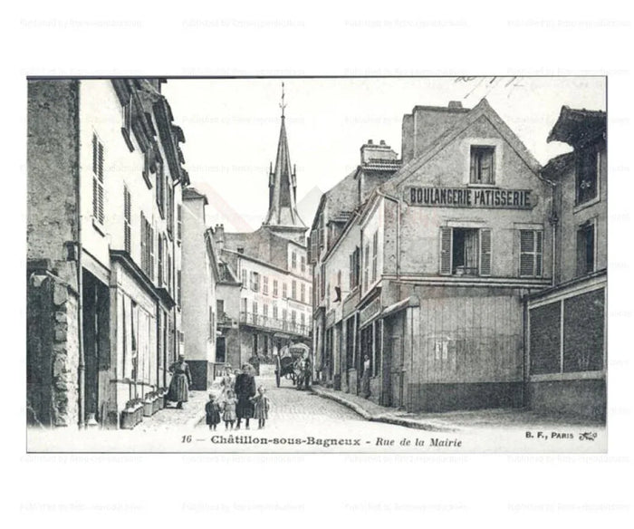 Paris suburb, Chatillon rue de la Mairie - VINTAGEARTREPRINTS.COM
