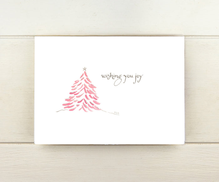 Pink Tree Holiday Card
