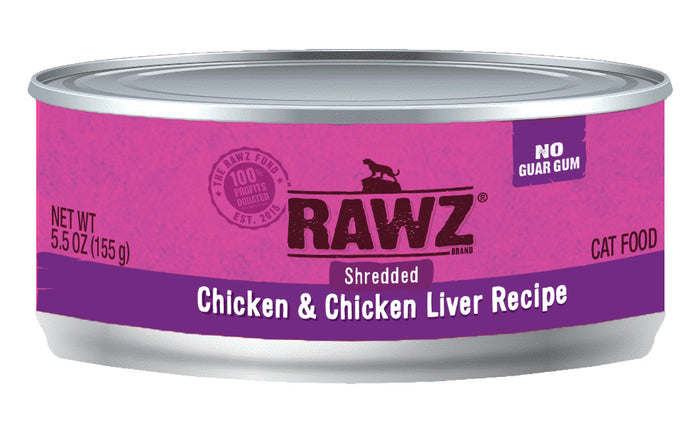 RAWZ Shredded Chicken & Chicken Liver Canned Cat Food