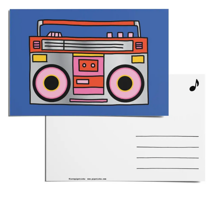 Retro Boombox Postcard Pack