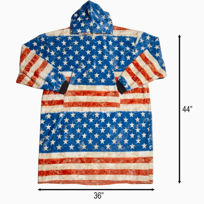 Stars and Stripes Hooded Blanket