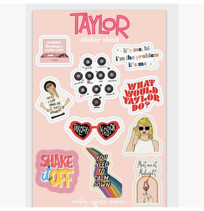 Taylor Swift Sticker Sheet