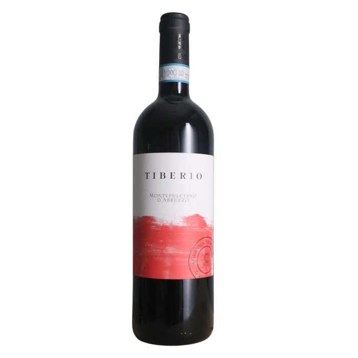 Tiberio Montepulciano d'Abruzzo 2021 wine bottle with red-and-white label