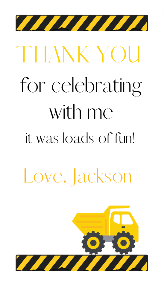 Under Construction Party Favor