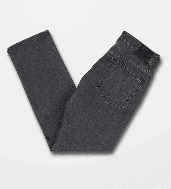 Dark gray denim jeans with back pocket detail