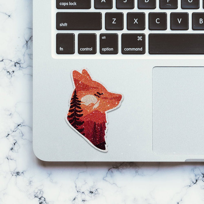 Wild Wolf Glitter Sticker - Glitter Stickers | STICK IT UP