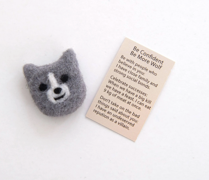 Wool Felt Wolf Spirit Animal In A Matchbox