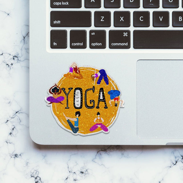 Yoga Glitter Sticker - Glitter Stickers | STICK IT UP