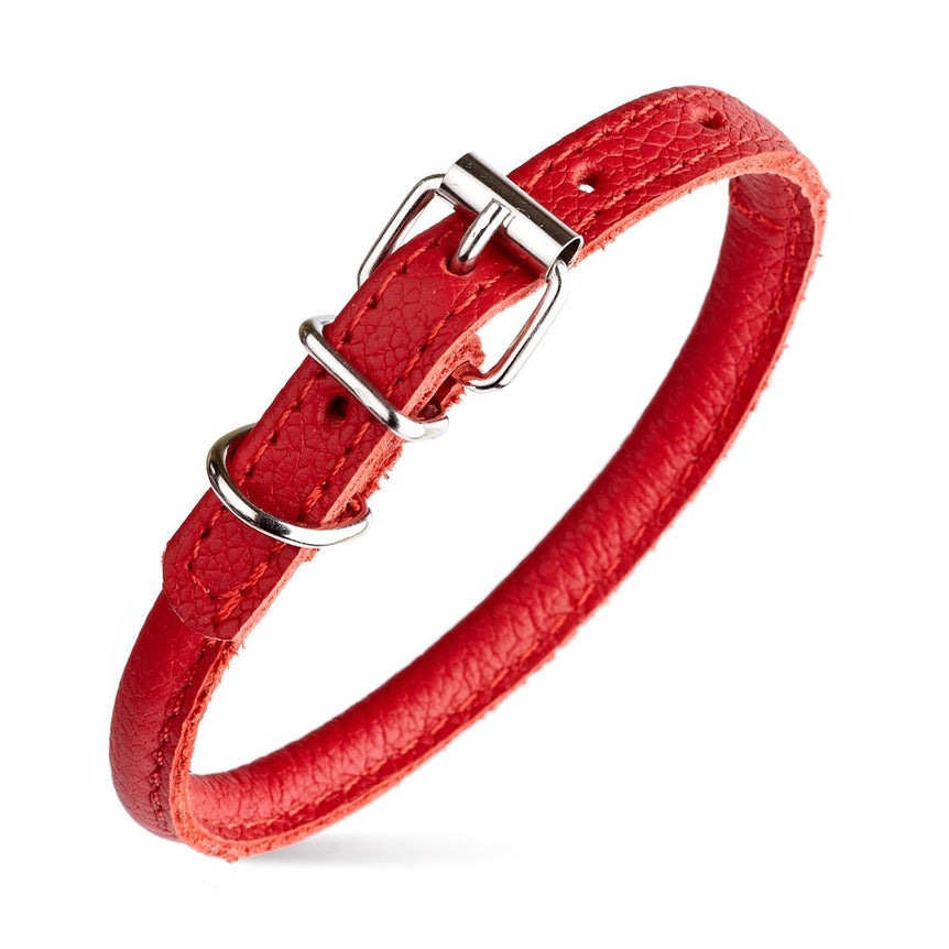 Dog Bar Soft Leather Rolled Collar