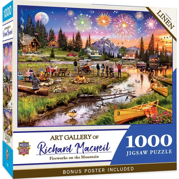 1000 Piece Jigsaw Puzzle - Art Gallery- Fireworks on the Mountain | MasterPieces