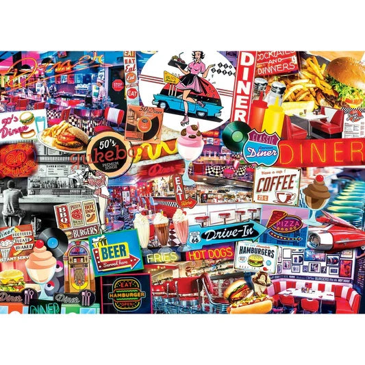 1000 Piece Jigsaw Puzzle - Flashbacks- Quick Stop Diner | MasterPieces