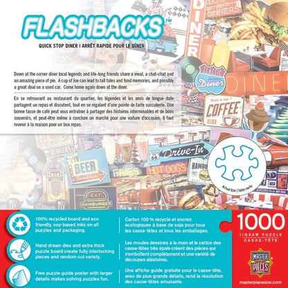 1000 Piece Jigsaw Puzzle - Flashbacks- Quick Stop Diner | MasterPieces