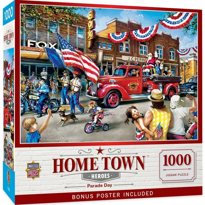 masterpieces jigsaw puzzle box for home town heroes parade day