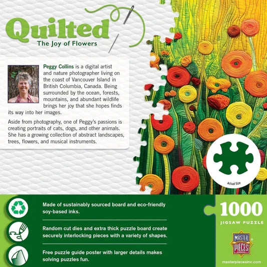 1000 Piece Jigsaw Puzzle - Quilted- The Joy of Flowers | MasterPieces