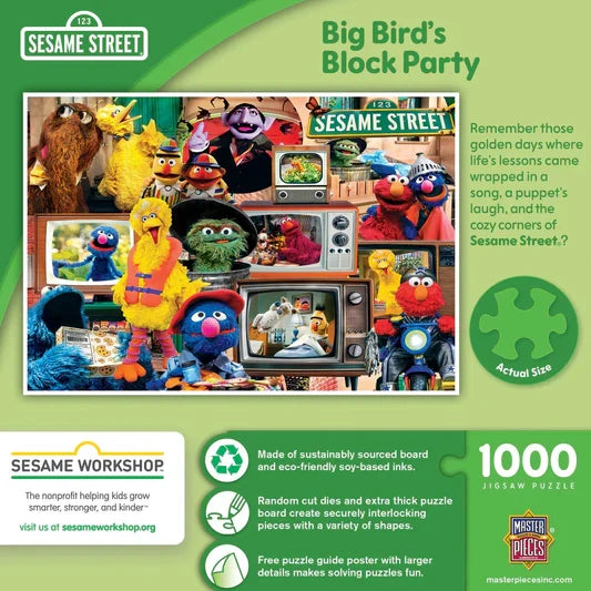 1000 Piece Jigsaw Puzzle - Sesame Street: Big Bird's Block Party | MasterPieces