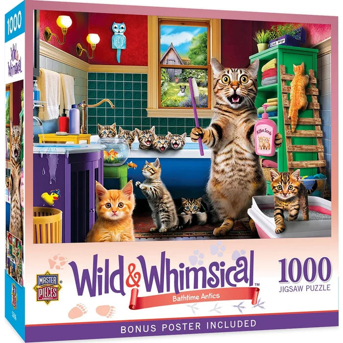 1000 Piece Jigsaw Puzzle - Wild & Whimsical- Bathtime Antics | MasterPieces