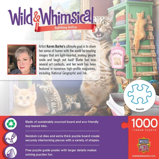 1000 Piece Jigsaw Puzzle - Wild & Whimsical- Bathtime Antics | MasterPieces