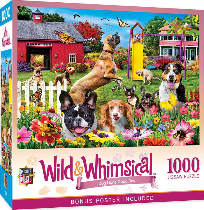 1000 Piece Jigsaw Puzzle - Wild & Whimsical- Dog Gone Good Day | MasterPieces