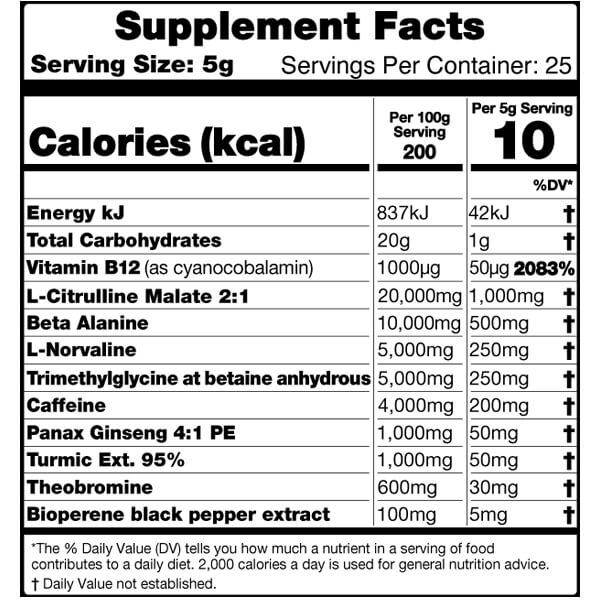 10X Athletic Pre Workout 25 Servings