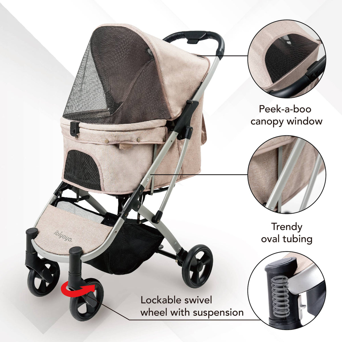 Ibiyaya - Evolution Speedy Fold Pet Buggy Foldable Cat Rabbit Dog Pram