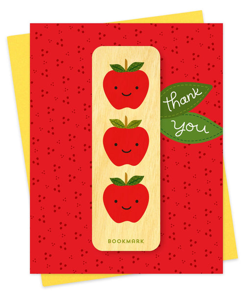 Apples Bookmark Thank You Card