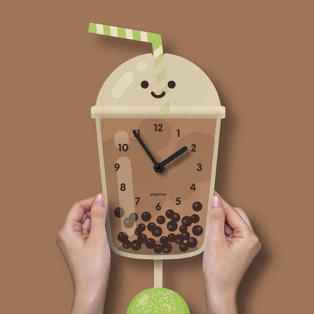 Bubble Tea Pendulum Clock - Wood