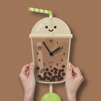 Bubble Tea Pendulum Clock - Wood