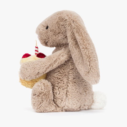 Jellycat Bashful Beige Bunny 'Birthday'