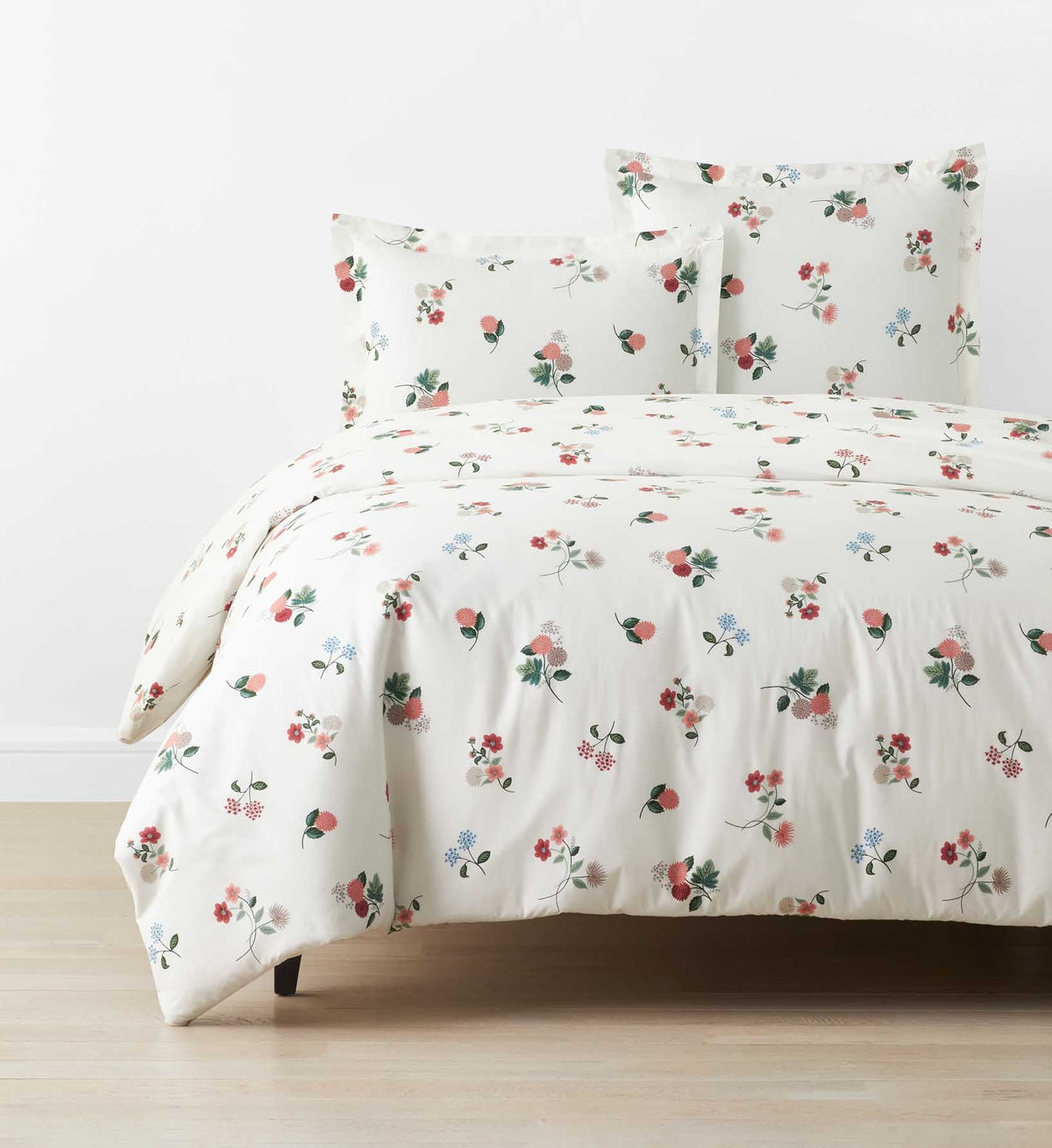 Percale Duvet Cover - Ditsy Dahlia Ivory