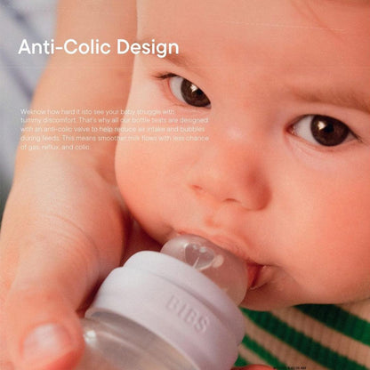 BIBS Medium Flow Baby Bottle Latex 1 Pack - Baby Blue