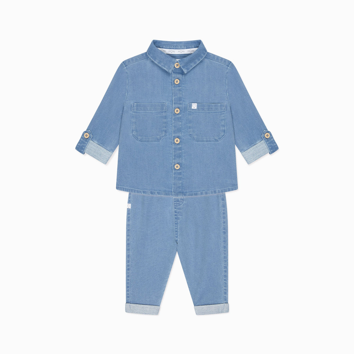 Baby Denim Shirt & Joggers Outfit